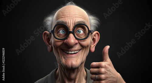 happy old man giving thumbs up . Generative AI