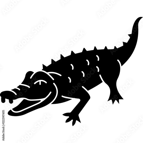 Crocodile  Vector Icon Set with Transparent Background	