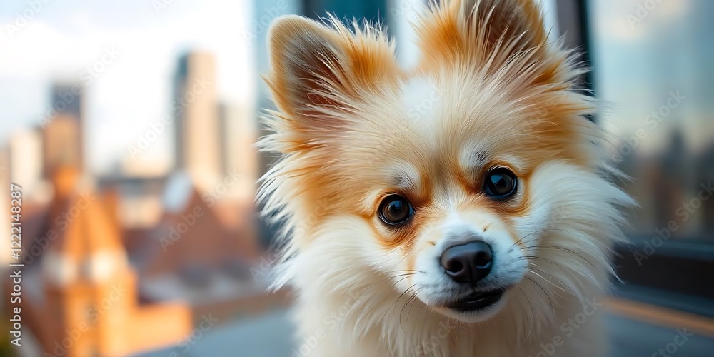 Adorable Fluffy Pomeranian Dog Portrait with a Happy and Playful Expression. Generative AI Adorable Fluffy Pomeranian Dog Portrait with a Happy and Playful Expression. Generative AI