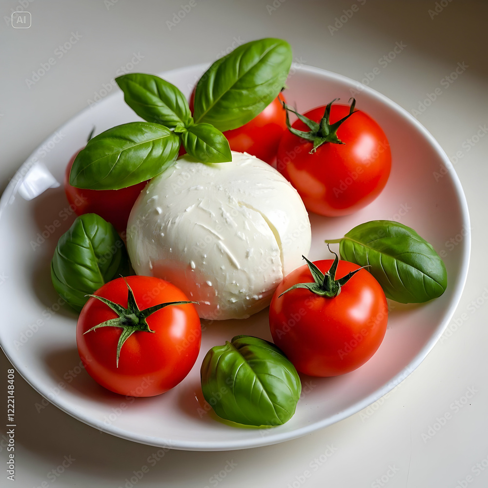 Fresh Mozzarella Tomatoes Basil Italian Food red Fresh Mozzarella Tomatoes Basil Italian Food red