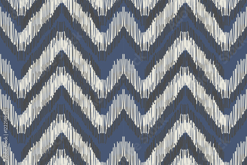 Seamless pattern, geometric shapes, ethnic handmade patterns, tribal ikat, seamless wallpaper in boho colors, natural ikat art background illustration for greeting cards, printing.