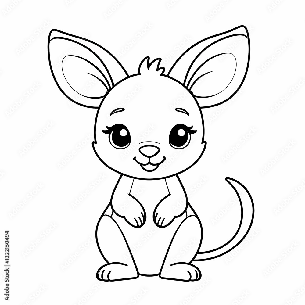 Joyful Cartoon Kangaroo Coloring Page Joyful Cartoon Kangaroo Coloring Page