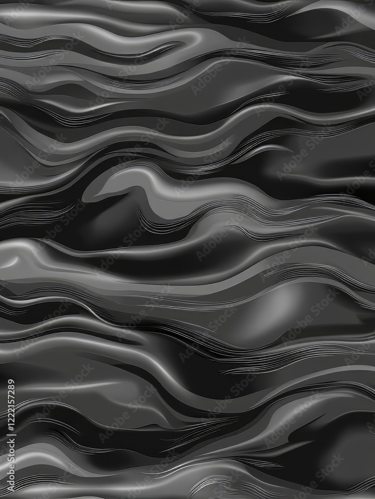 Fototapeta premium Abstract Black and Gray Flowing Waves Background