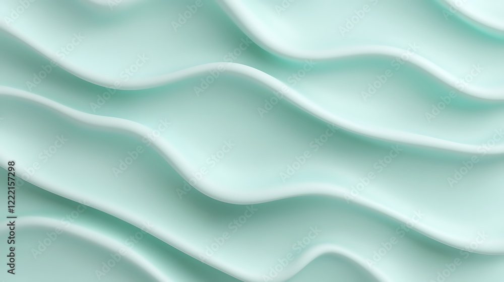 Obraz premium Soft Curves and Fluid Waves of Light Green Texture for Background and Design Inspiration