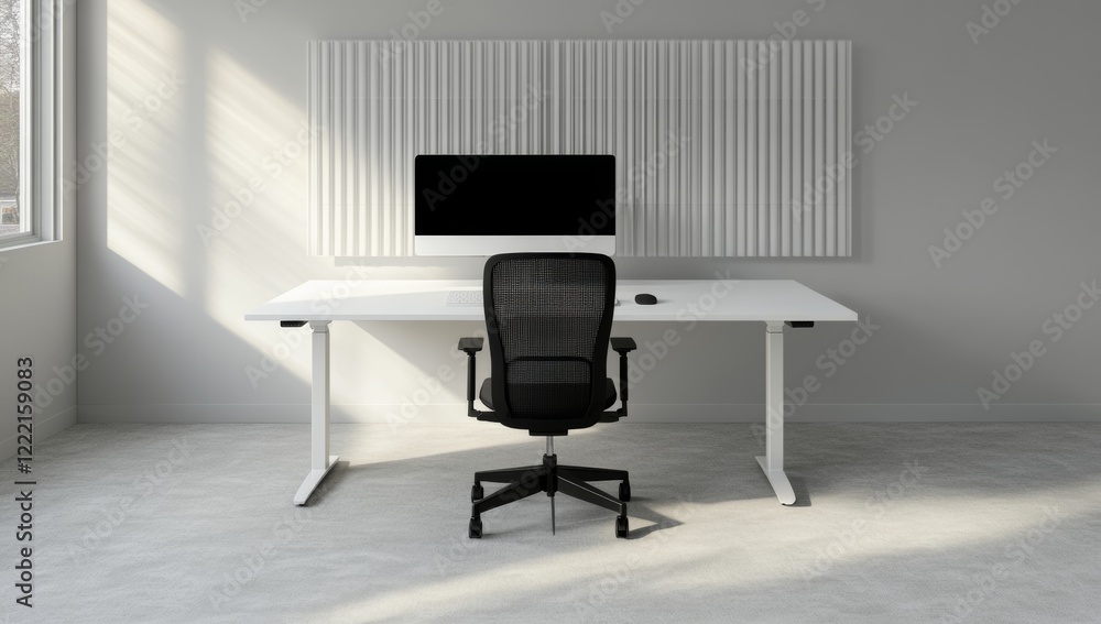 Minimalist Home Office Setup with Ergonomic Chair Minimalist Home Office Setup with Ergonomic Chair