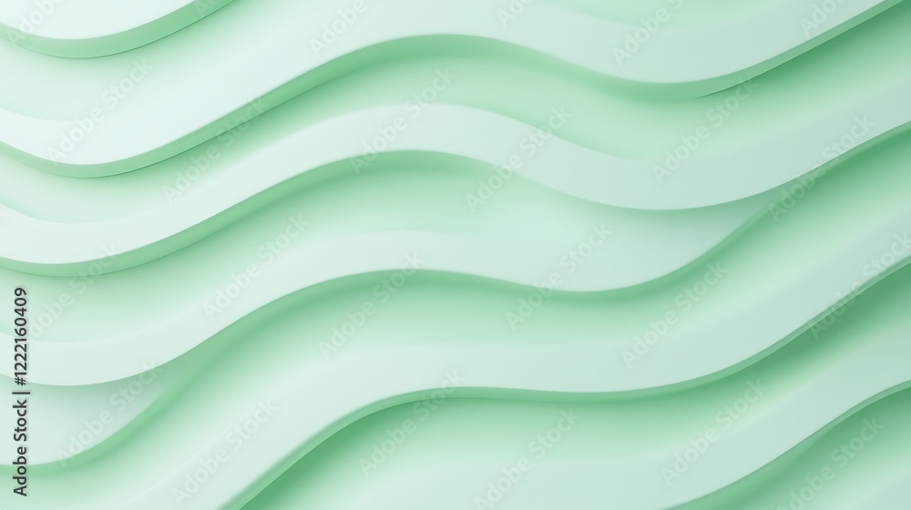 Soft Green Waves in Abstract Design with Layered Patterns and Fluid Movement for Modern Visuals Soft Green Waves in Abstract Design with Layered Patterns and Fluid Movement for Modern Visuals