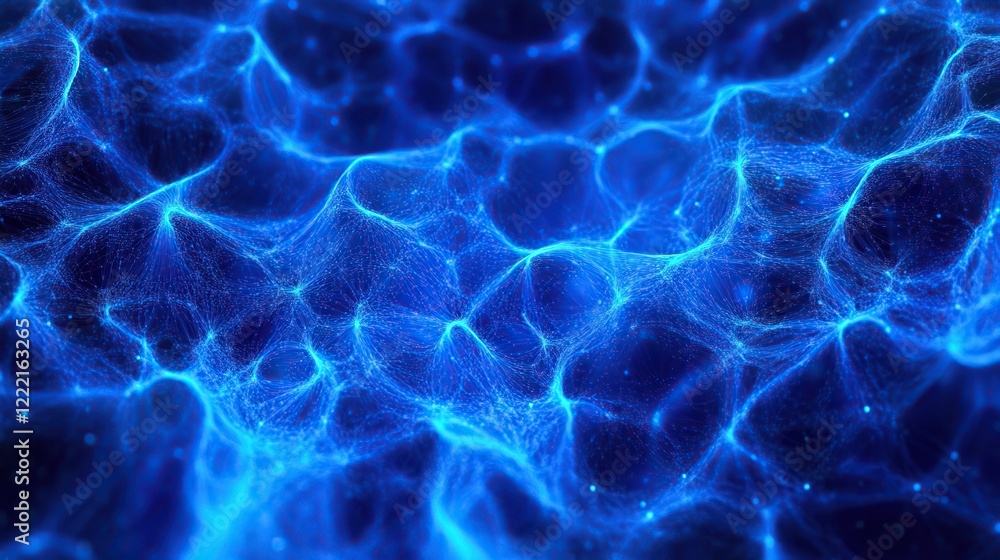 Neon Blue Abstract Network of Dots and Lines Background Neon Blue Abstract Network of Dots and Lines Background