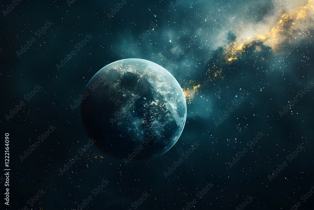 Obraz premium A close up of a planet with a galaxy in the background