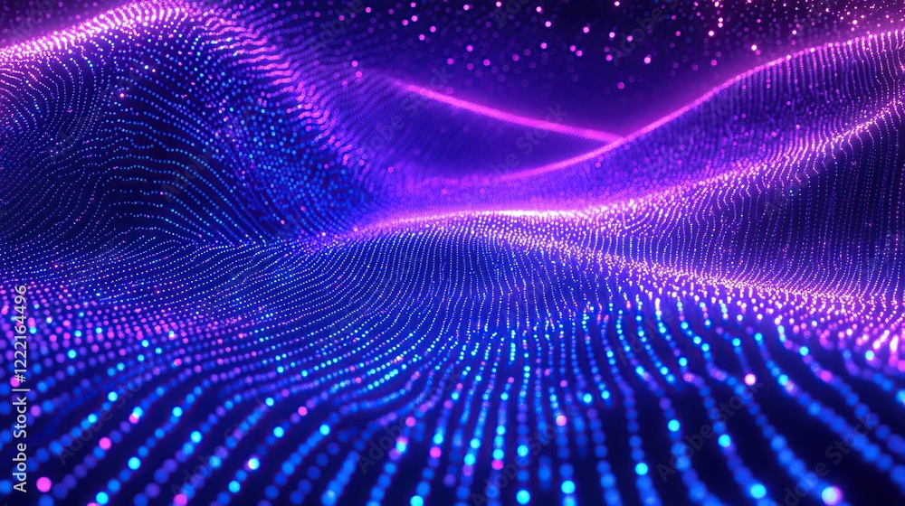 Neon Blue Abstract Network of Dots and Lines Background Neon Blue Abstract Network of Dots and Lines Background