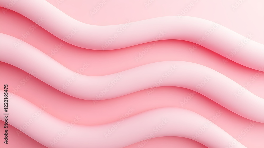 Obraz premium Soft Pink Waves with Smooth Curves and Flowing Textures on a Gentle Background in Light Pastel Tones