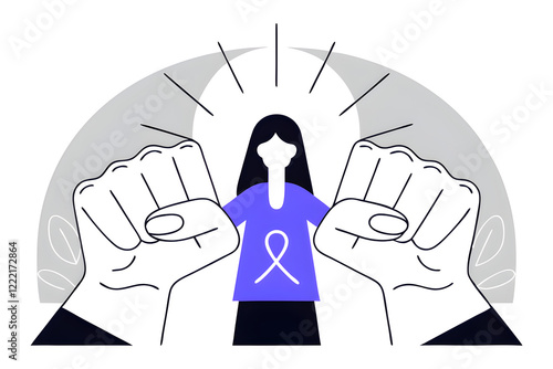 woman with raised hand stopping two fists from clashing emphasizing conflict resolution peacekeeping negation teamwork communication non-violence and cooperation. ideal for campaigns promoting photo