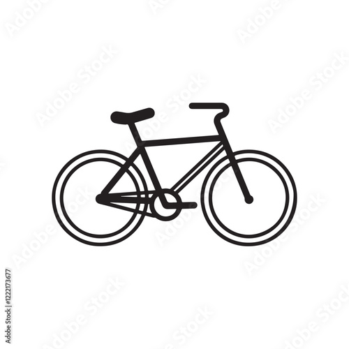 Minimalistic black cycle silhouette icon vector
