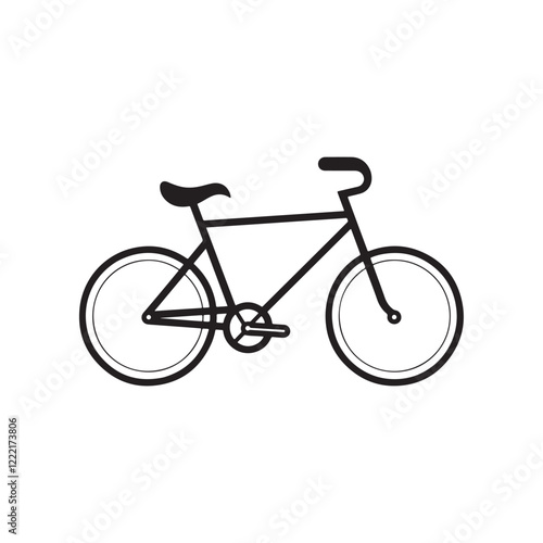 Minimalistic black cycle silhouette icon vector
