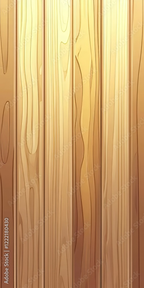 Fototapeta premium Golden Wood Grain Texture, Panel Background, Timber, Lumber, Plank, Natural, Pattern, Design, Material, Wall