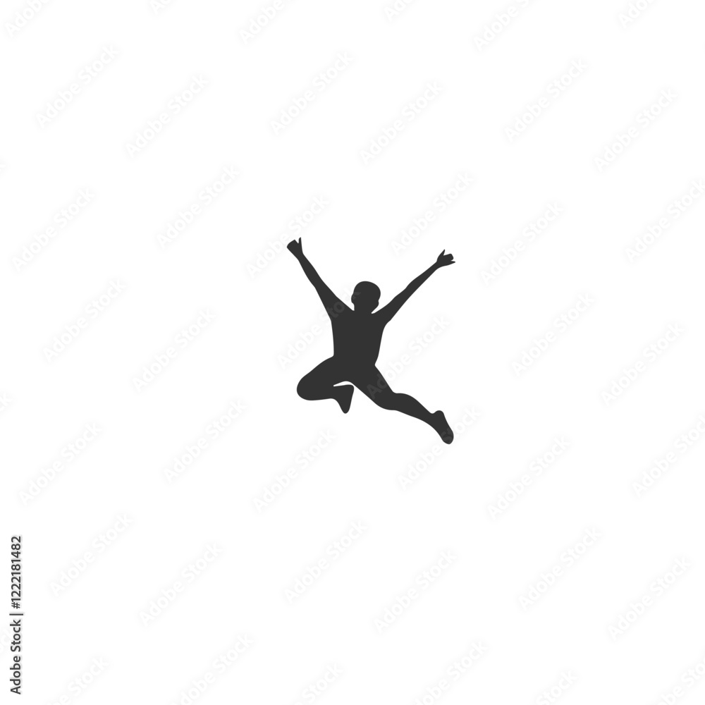 Silhouette of a person jumping with joy, perfect for celebrations or special offers Silhouette of a person jumping with joy, perfect for celebrations or special offers