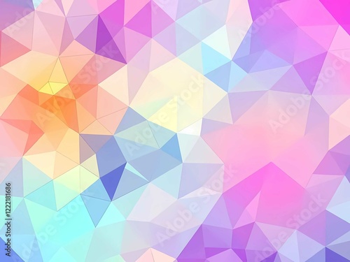 A seamless, vibrant geometric pattern with pastel triangles, perfect for modern digital design and branding