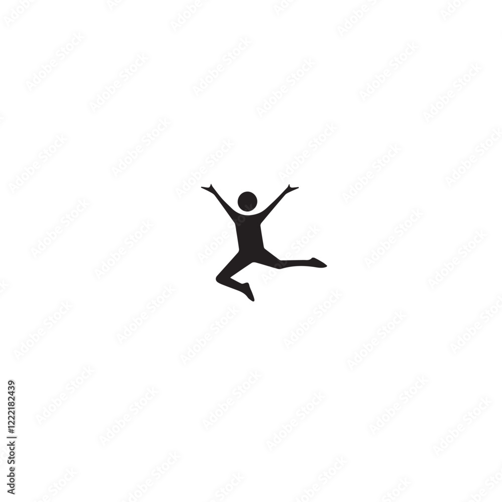 Silhouette of a person jumping with joy, perfect for celebrations or special offers Silhouette of a person jumping with joy, perfect for celebrations or special offers