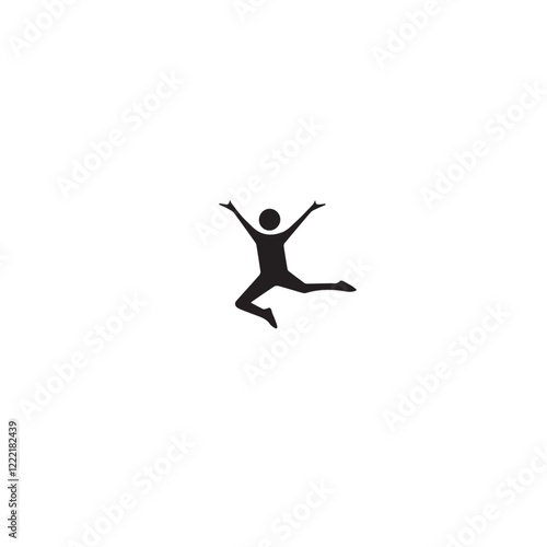 Silhouette of a person jumping with joy, perfect for celebrations or special offers