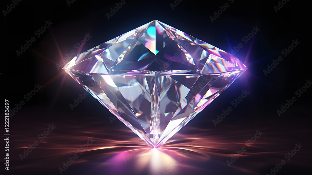 Dazzling Diamond with Glowing Edges Captivating Luxury Gem Render Mesmerizing digital rendering of a brilliant diamond with glowing refractive edges and facets that create a stunning premium look Dazzling Diamond with Glowing Edges Captivating Luxury Gem Render Mesmerizing digital rendering of a brilliant diamond with glowing refractive edges and facets that create a stunning premium look