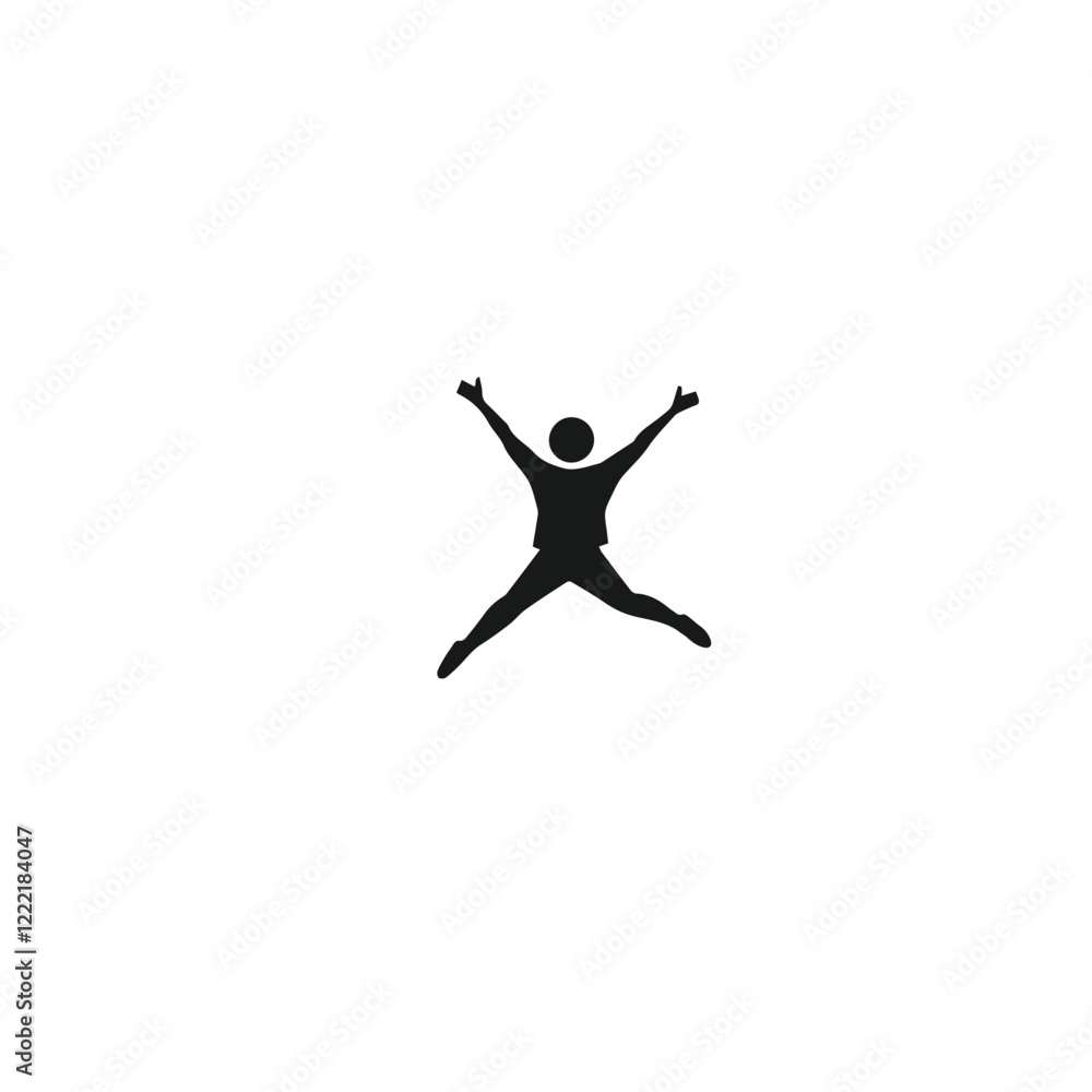 Silhouette of a person jumping with joy, perfect for celebrations or special offers Silhouette of a person jumping with joy, perfect for celebrations or special offers
