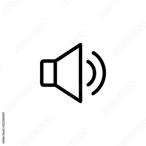 Minimalist Sound Icon - Modern Speaker Symbol with Audio Waves