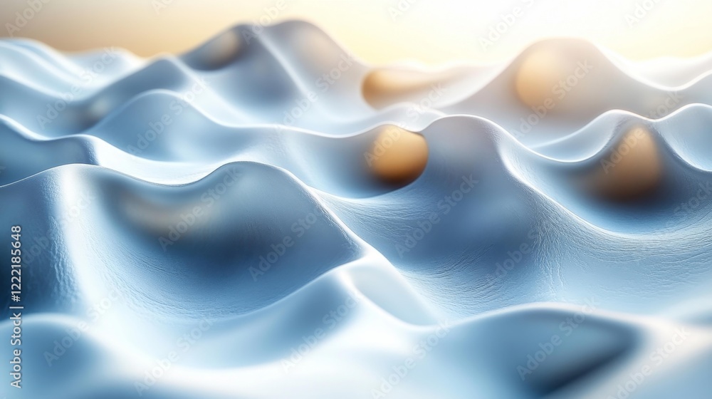 Abstract soft waves in light blue and white tones creating a fluid futuristic design. Generative AI Abstract soft waves in light blue and white tones creating a fluid futuristic design. Generative AI