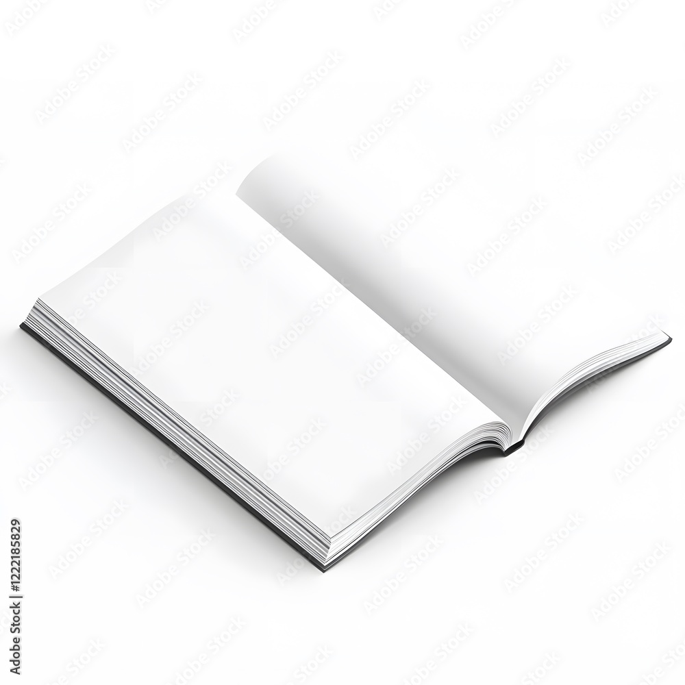 Open blank book mockup, isolated on white background. Open blank book mockup, isolated on white background.