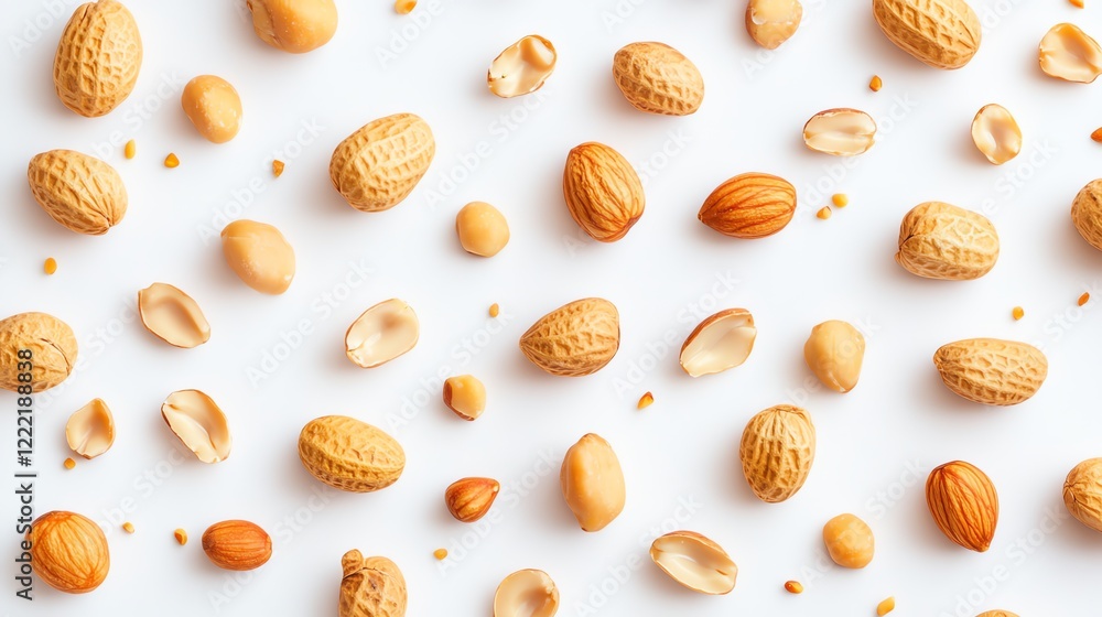 Roasted Peanuts and Almonds: A Natural, Vibrant Food Still Life Roasted Peanuts and Almonds: A Natural, Vibrant Food Still Life