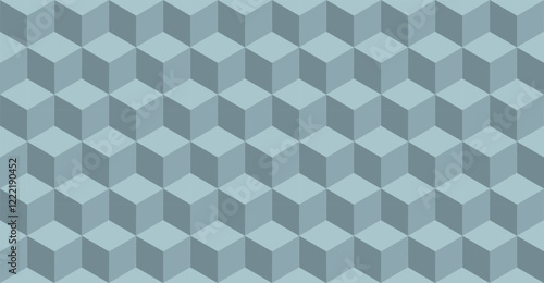 3D cube seamless pattern vector design