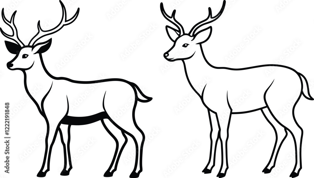 Obraz premium deer silhouette vector illustration 5