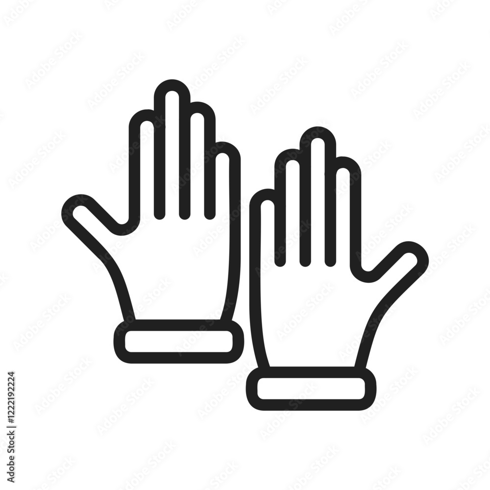Rubber Gloves icon vector image. Suitable for mobile apps, web apps and print media. Rubber Gloves icon vector image. Suitable for mobile apps, web apps and print media.