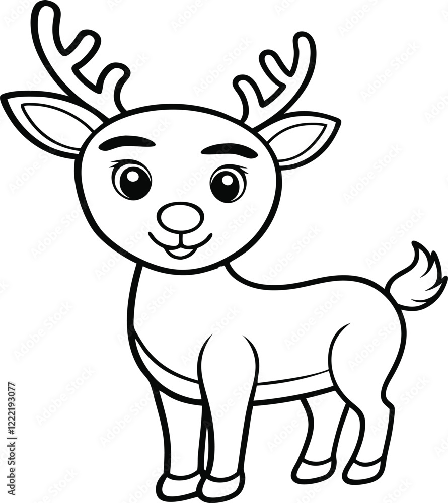 Cute black reindeer, Cute reindeer outline, Cute reindeer vector art Cute black reindeer, Cute reindeer outline, Cute reindeer vector art