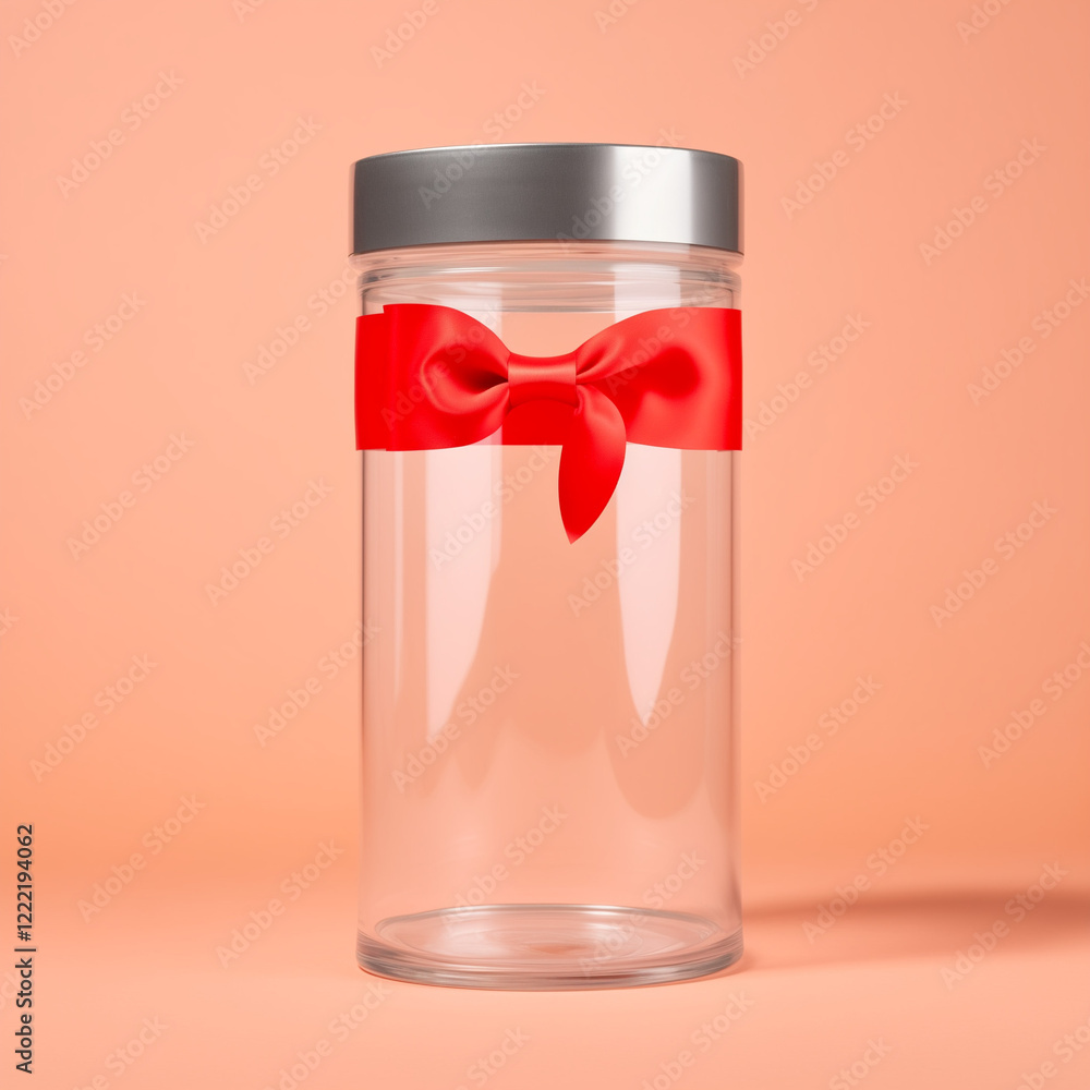 Obraz premium Empty Valentine Jar with Bow