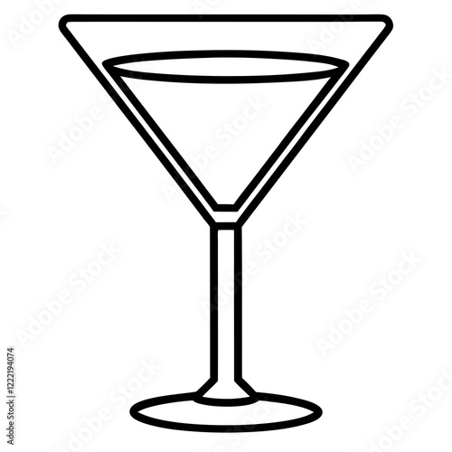 Minimal Martini Glass Line Art