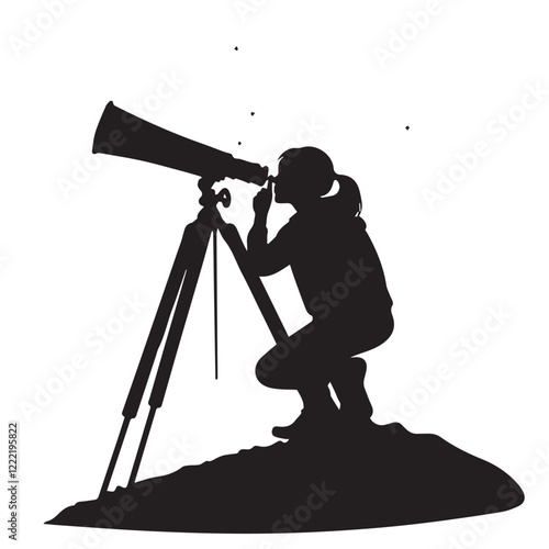 silhouette of a telescope