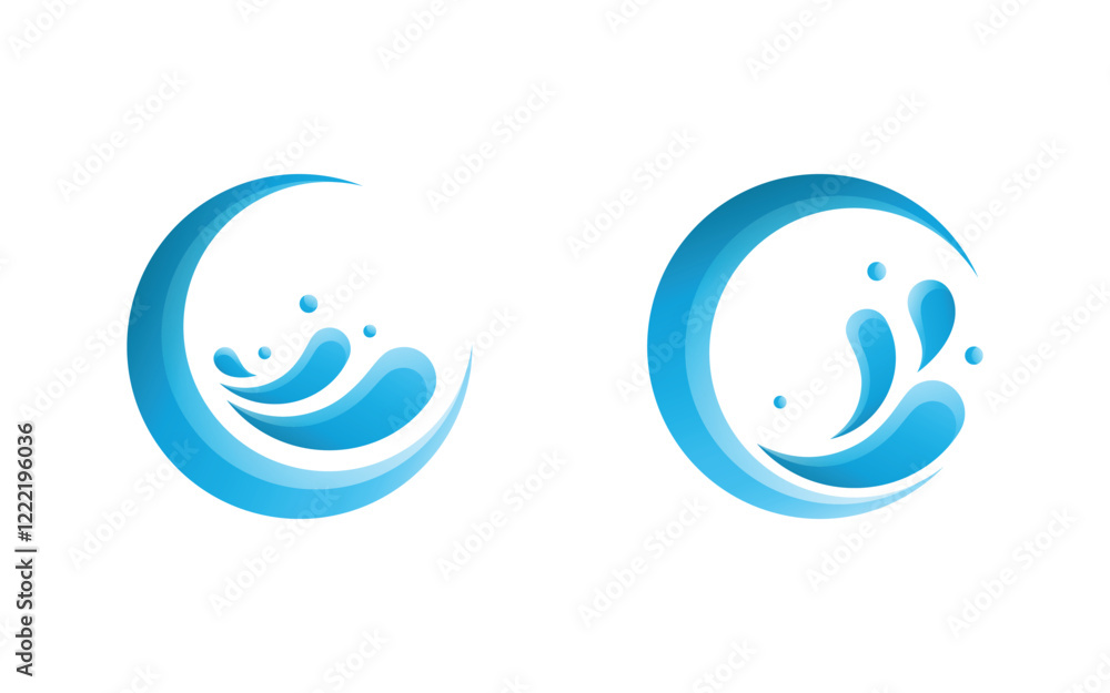 Wave icons. Water sea element, ocean liquid curve Wave icons. Water sea element, ocean liquid curve
