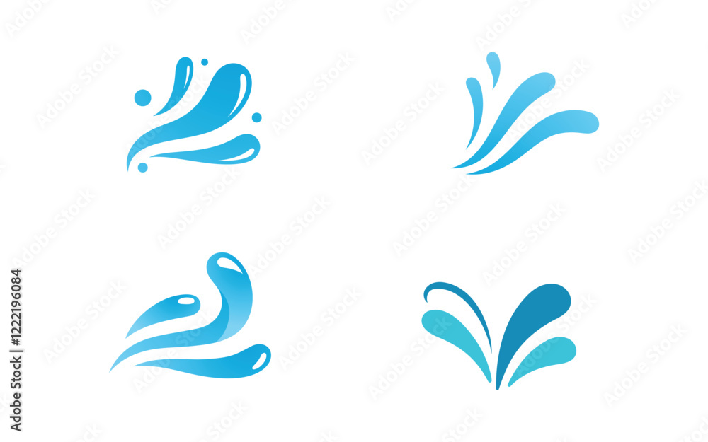 Wave icons. Water sea element, ocean liquid curve Wave icons. Water sea element, ocean liquid curve