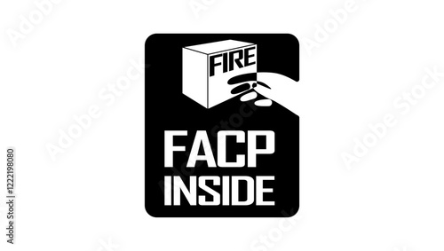 FACP Inside, sign , black isolated silhouette photo