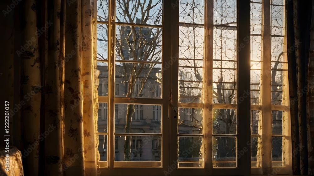 Fototapeta premium The atmosphere of a photo taken out by a window with light shining in.