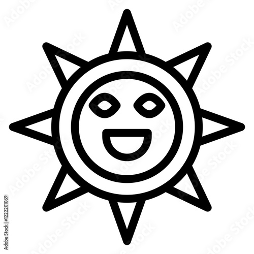 Summer Solstice Sun line icon