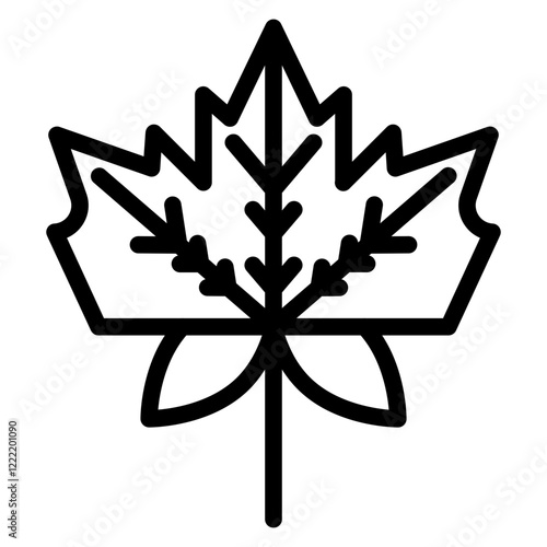 Autumn Equinox Leaf line icon