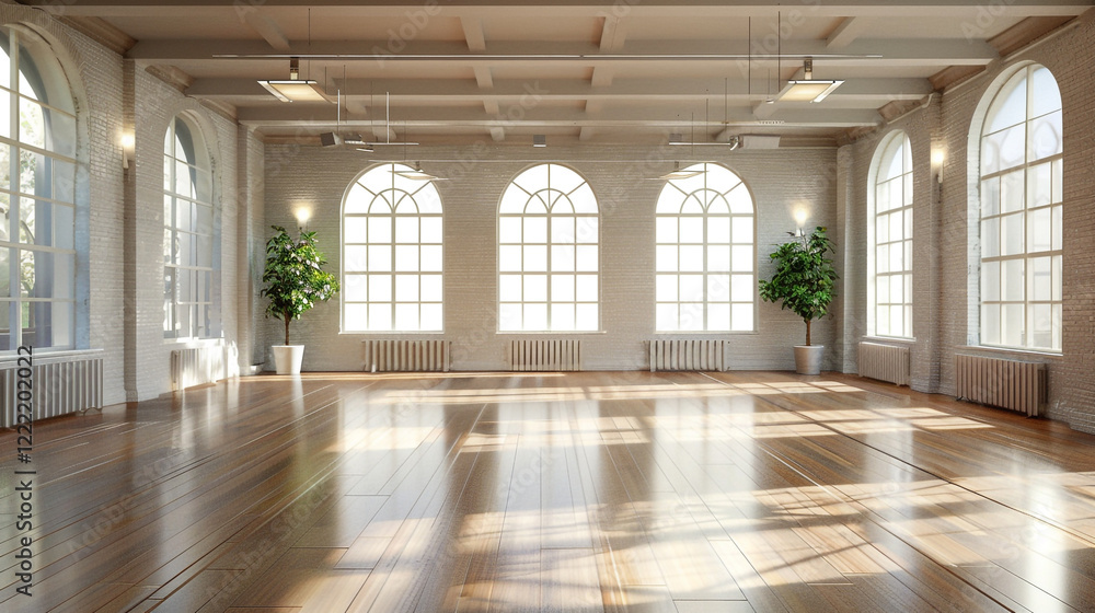 Bright and Spacious Empty Room with Large Windows Bright and Spacious Empty Room with Large Windows