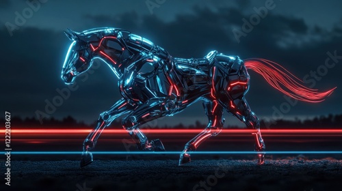 Cybernetic Stallion: A Futuristic Vision of Equestrian Power