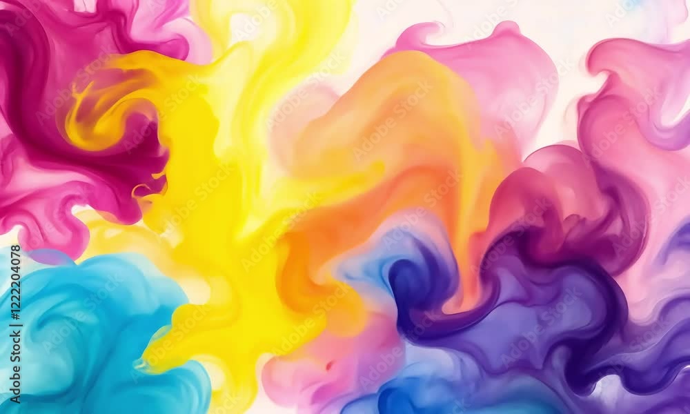 Colorful ink swirls in water, abstract background, vibrant hues, design element Colorful ink swirls in water, abstract background, vibrant hues, design element