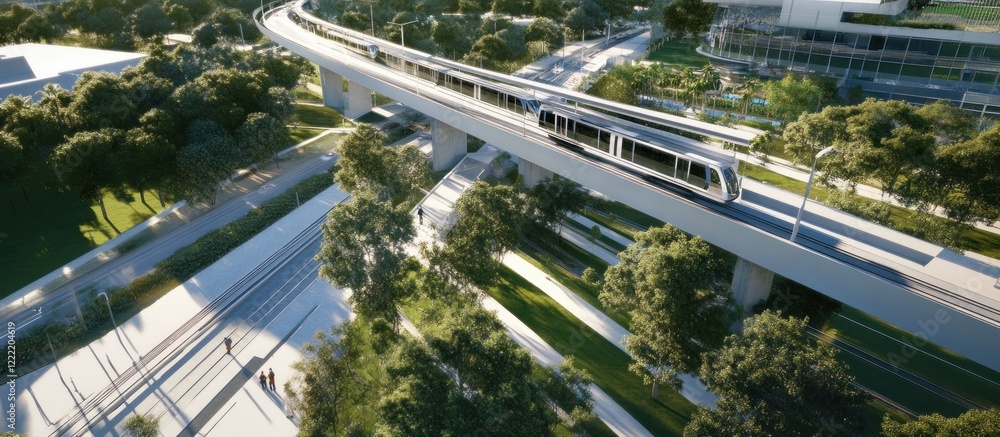 Elevated Train Transit System Integrated with Urban Greenery Elevated Train Transit System Integrated with Urban Greenery
