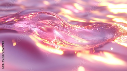 Pink Liquid Abstract Background: Glowing Waves & Shimmering Texture