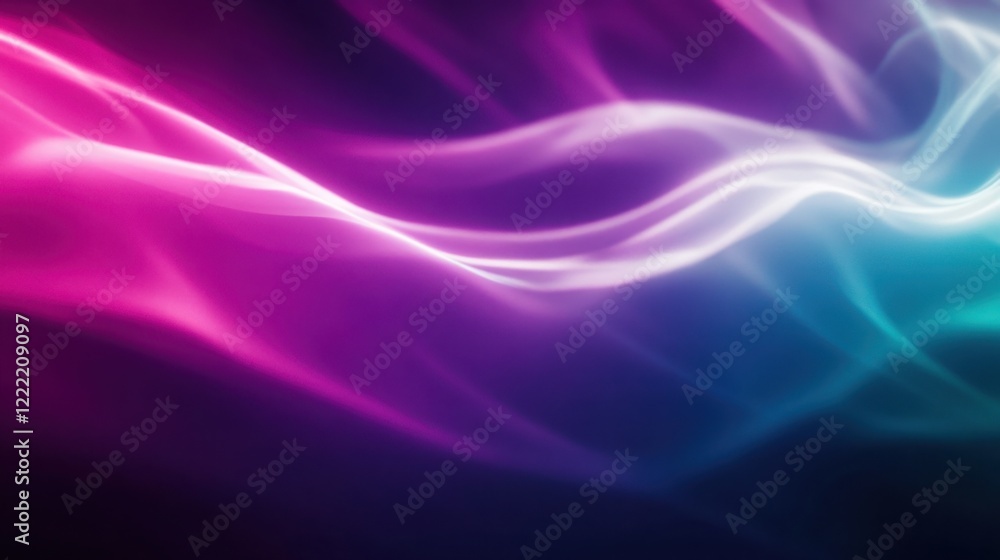 Naklejka premium Abstract aurora with smooth transitions between purple and teal, creating a sleek brand background.
