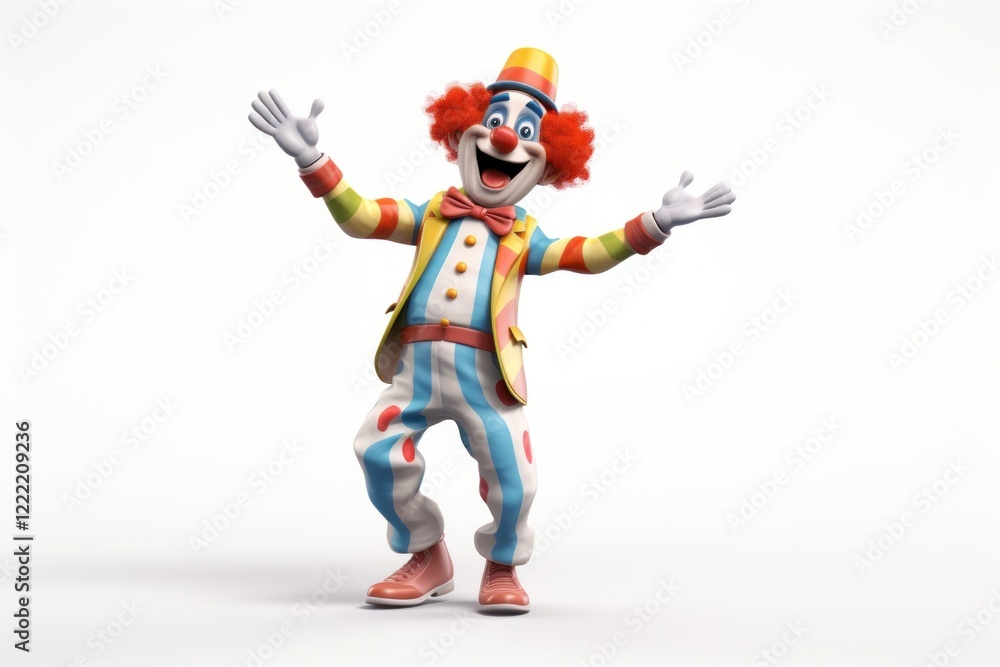 Clown cartoon white background representation. Clown cartoon white background representation.