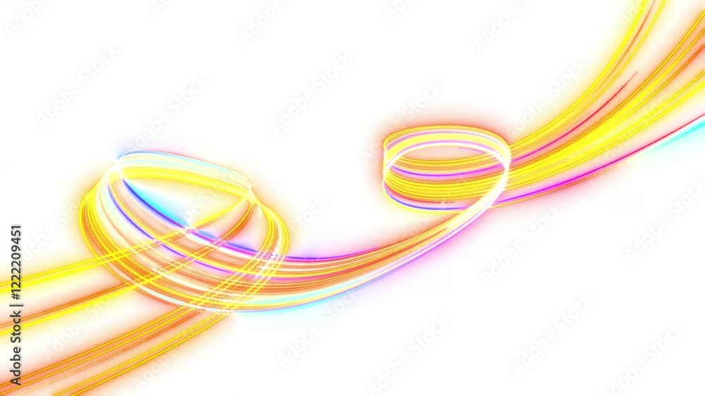 yellow and blue holographic wavy lines technology on white background yellow and blue holographic wavy lines technology on white background