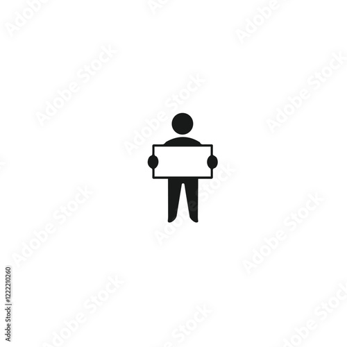 Free Download Silhouette of a person holding a sign, ideal for event promotions or sales announcements - GFXLoad
